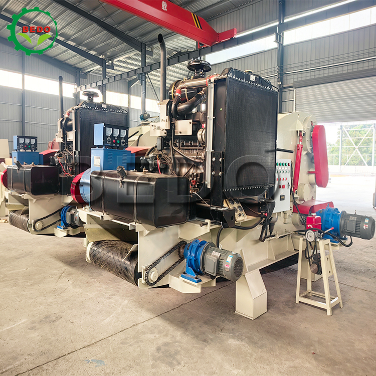 디젤 엔진 235HP 목재 치퍼 기계 대규모 목재 가공 드럼형 슈레더